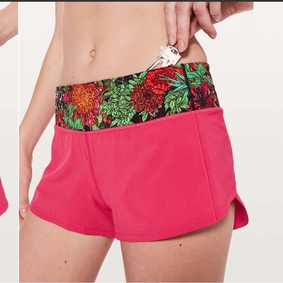 Lululemon Speed Up Short *2.5" Fuchsia Pink / Zen Garden Multi 6 - Picture 1 of 9